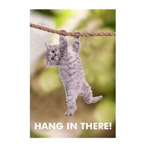 Hang In There Cat Retro Motivational Poster 170